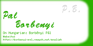 pal borbenyi business card