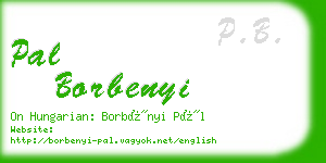 pal borbenyi business card